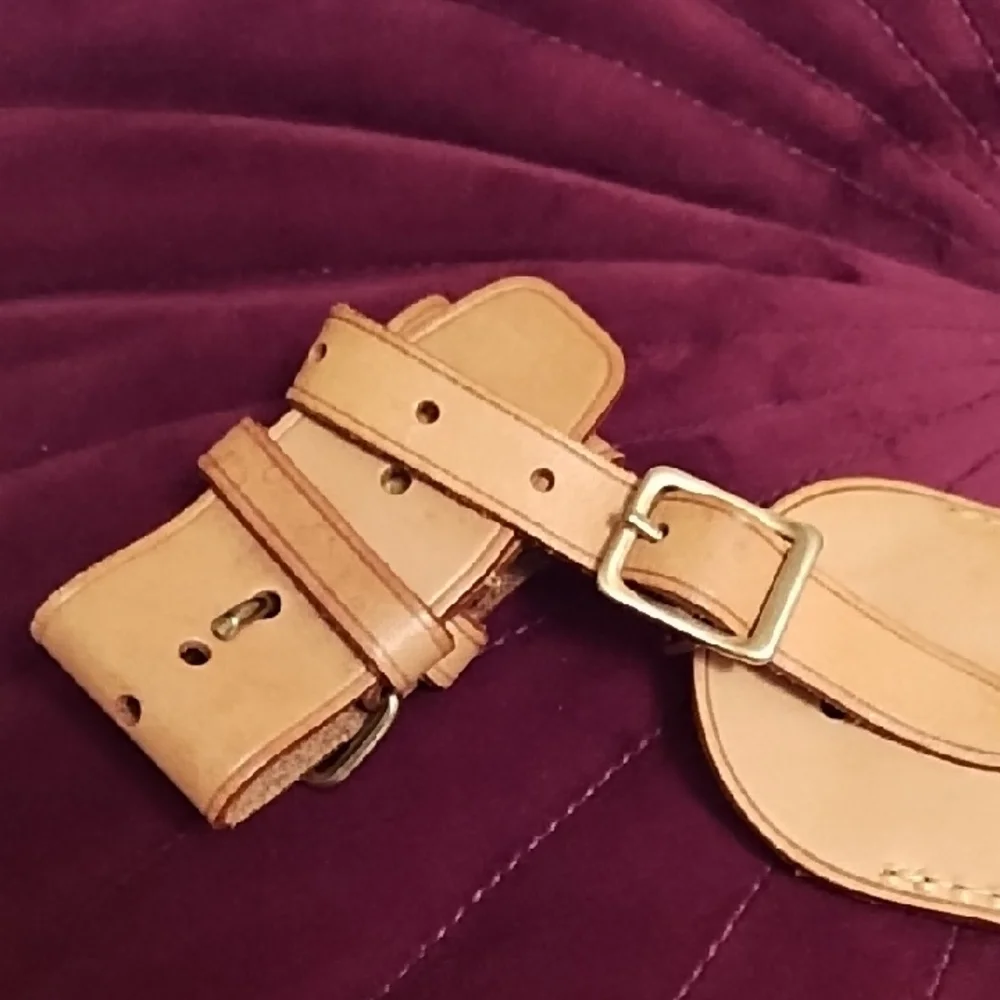 Louis Vuitton Tan Leather Travel Luggage Tag & Poinet Handle